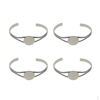Brass Bezel Tray Blank Cuff Bangles Bracelet 0mm Cabochon for DIY Jewelry Making