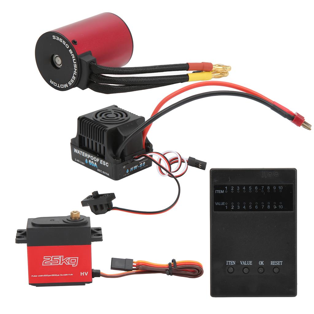 4300KV RC Brushless Motor 60A ESC Programming Card Kit Universal for 18 110 Remote Control Car