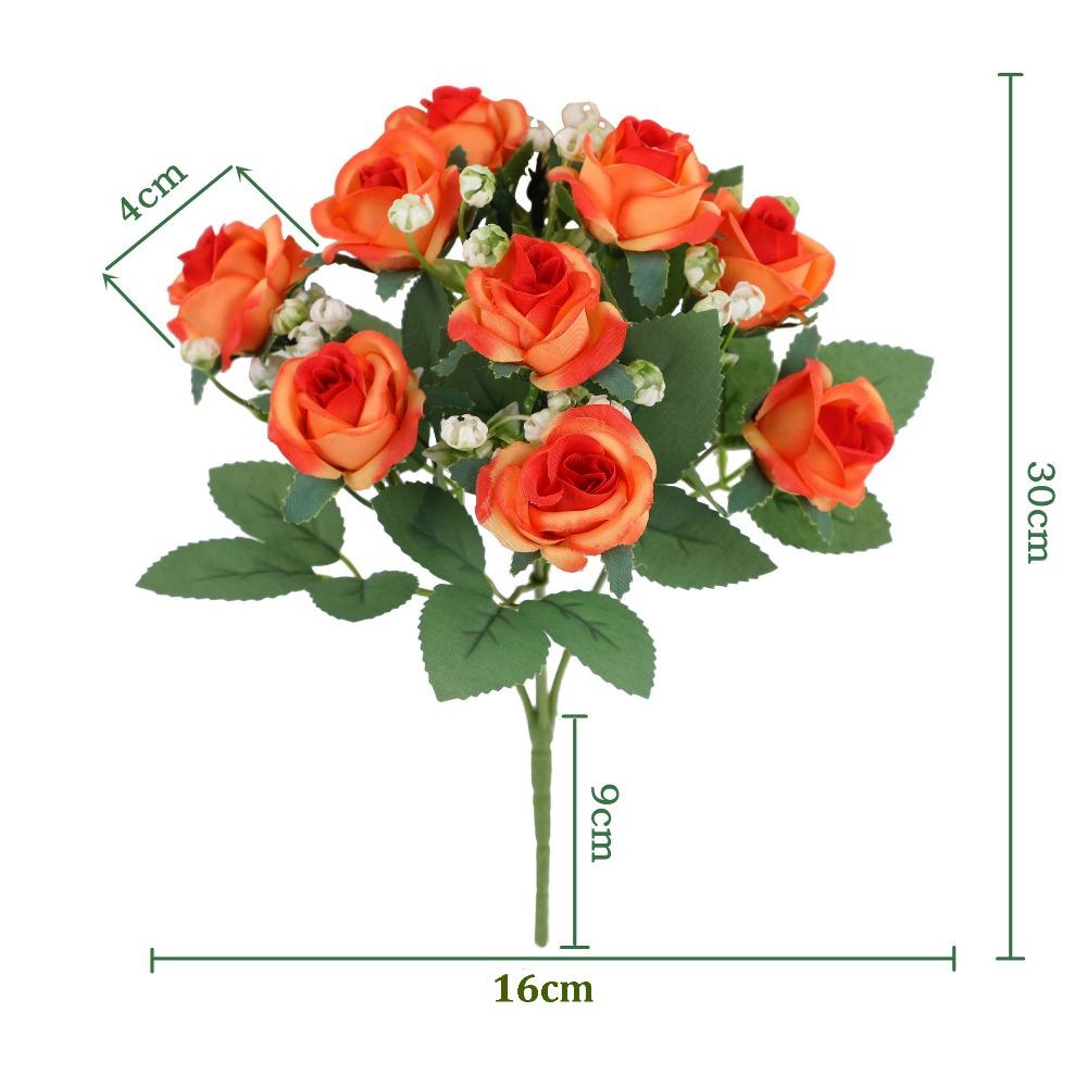 Festival Supplies Simulated Diamond Rose Flower 10 Heads Rose Bundle  Home Decor