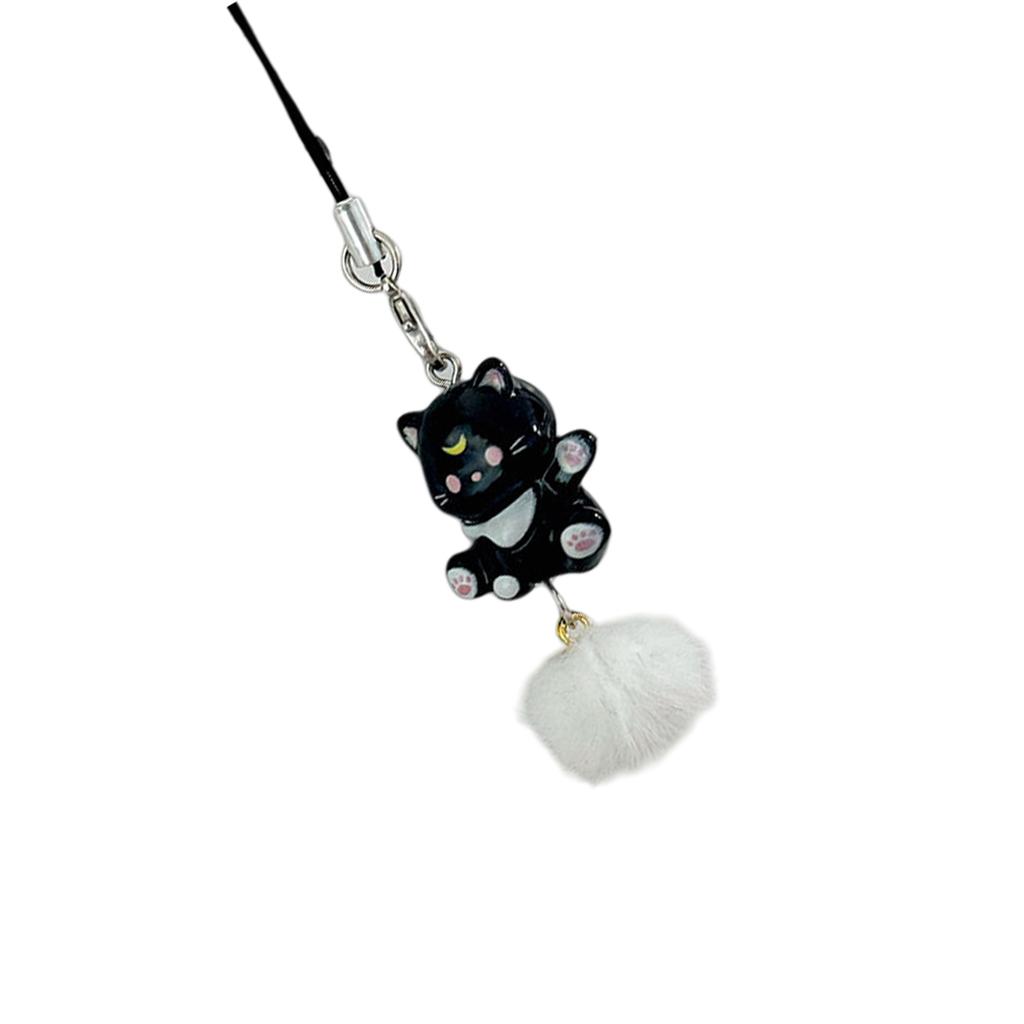 Adorable Cats Keychain with Resin Pendant Portable Accessory for Backpacks and Bags Gifts for Girls and Couples