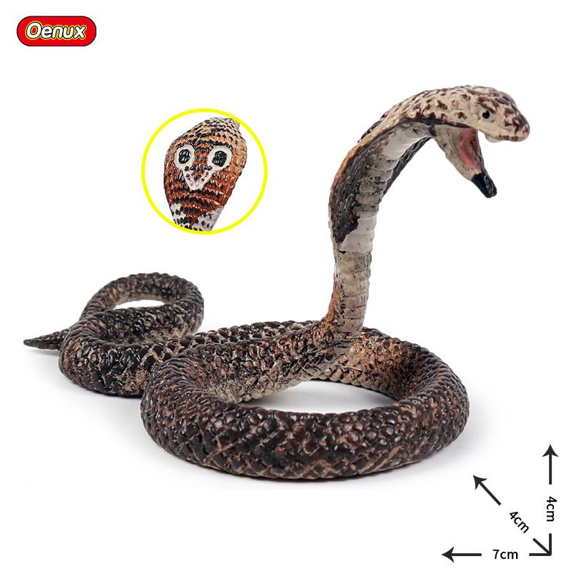 Oenux Simulation Forest Savage Snakes Animals Model Wild Cobra Rattlesnake Python Action Figures Party Favor Decor Kids Toy Gift