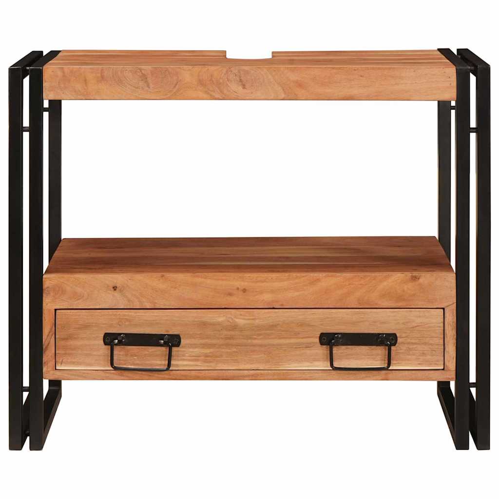 Bathroom Vanity Cabinet Brown 71 x 33 x 58 cm Solid Acacia Wood