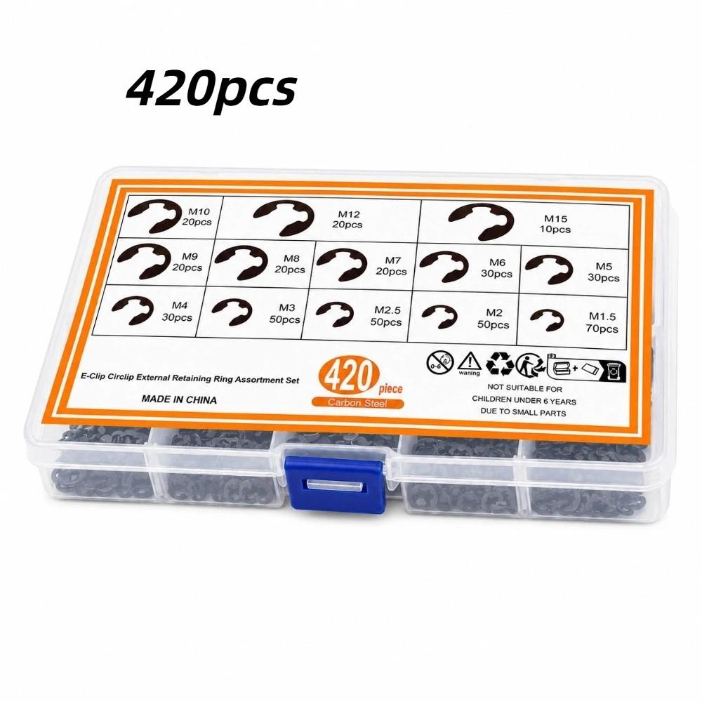 

Fine Treated Metal Open Snap Ring Retaining Ring Kit Fixed Connection Occasions 420pcs