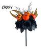 Halloween Vase Filler Flowers Bouquet Decorations, Black Artificial with Pumpkin Rose Eucalyptus Maple Leaf Flower Stems Floral Stems, Indoor Branches