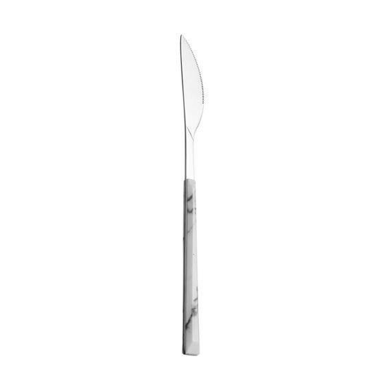 Edelstahl Tafelgeschirr Set 5-teilig Ergonomischer Marmorgriff Besteck Enthält Steakmesser Gabel Löffel Kaffeelöffel Langlebig und Stilvoll für Zuhause Und