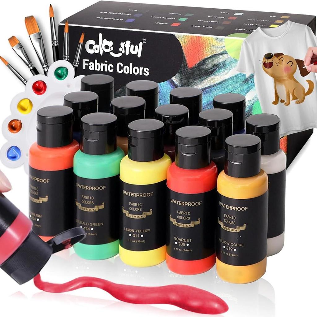 Cailèfú Waterproof Fade-Resistant Textile Pigment Set for DIY Graffiti Coloring