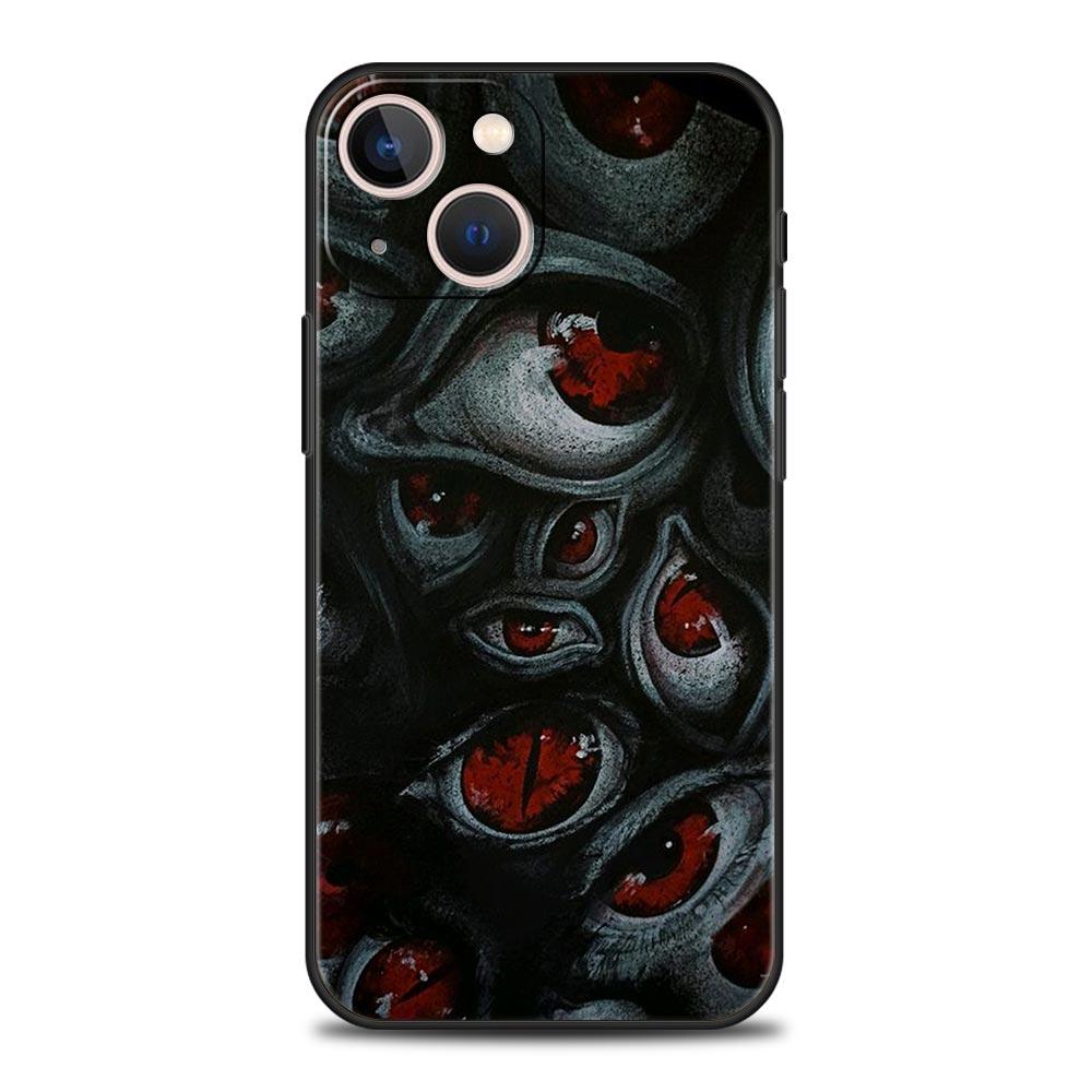 Scary Devil Eye Pattern Phone Case For iPhone 17 16E 15 16 14 13 12 11 Pro Max 7 8 Plus Soft TPU Back Cover
