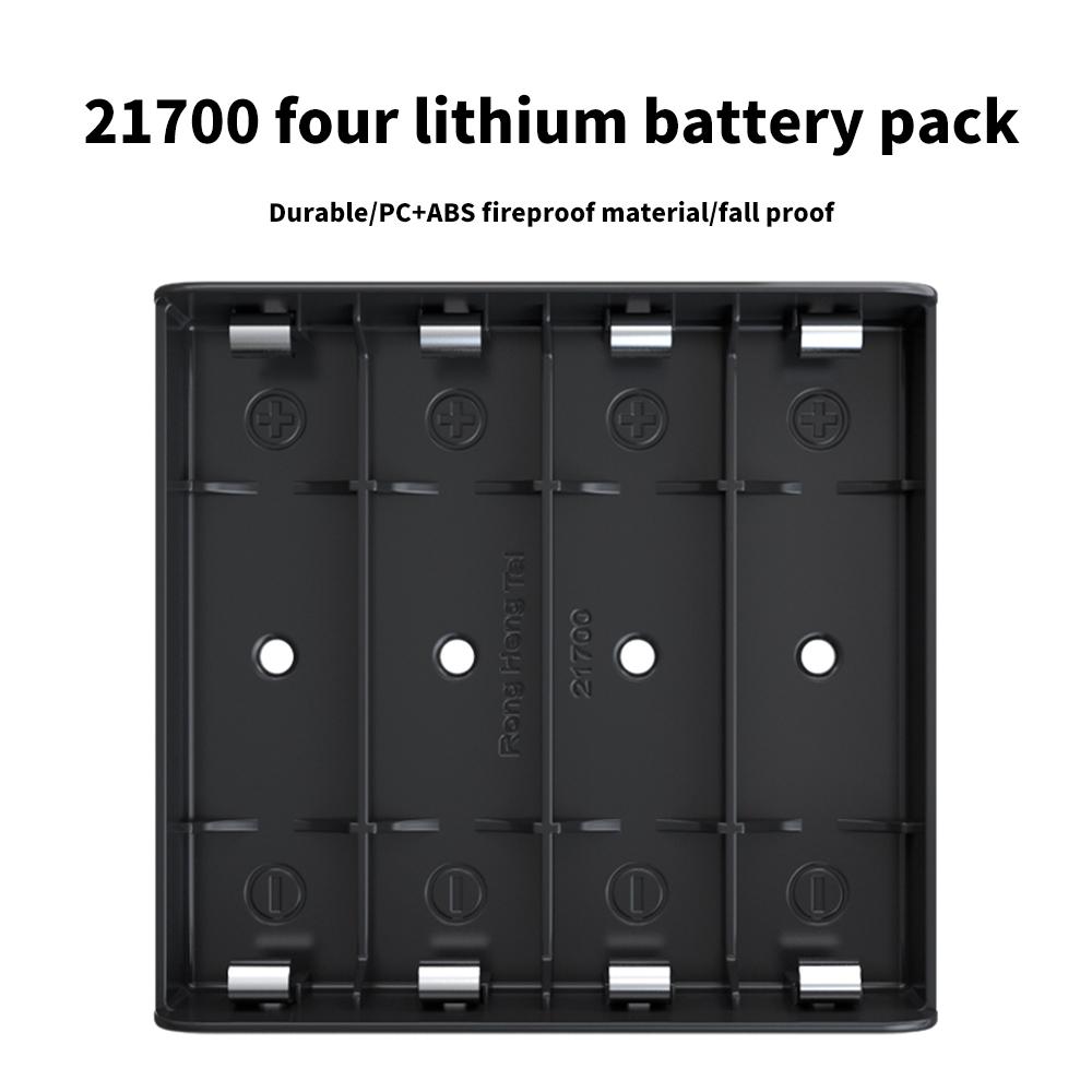 18650/21700 Battery Case 1/2/3/4 Section Battery Holder PC+ABS Fireproof Material DIY Power Bank Accessory Box Contains Shrapnel