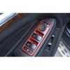 For Benz GLK 2009-2015 Red Carbon Fiber Window Switch Button Garnish Trim 5PCS