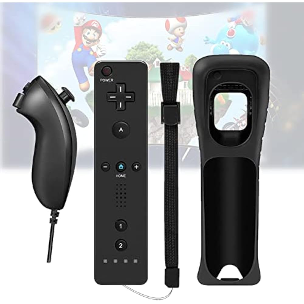 Wii Remote Nunchuck Wii Controller Console Joystick Remote Game Set Motion Plus Speaker with CMOS...