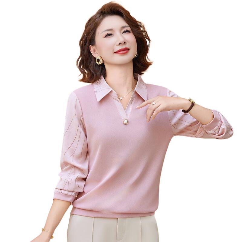 Hodo Women's Elegant Lapel Long-Sleeve T-shirt