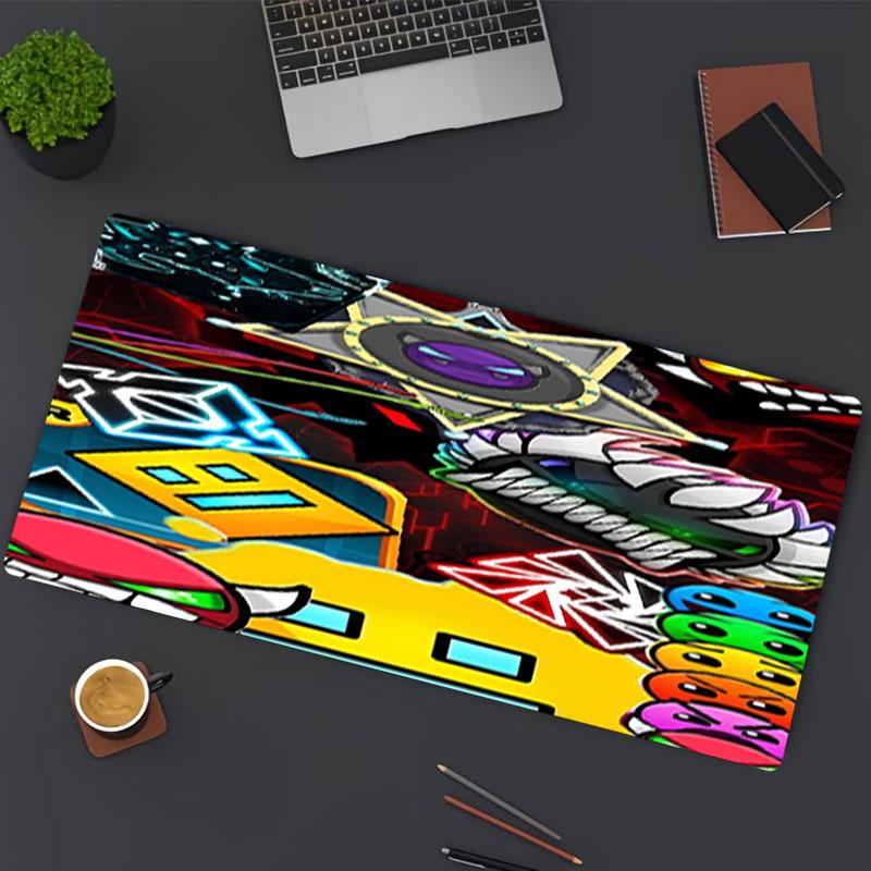 Geometry Dash Print Mouse Pad, for Keyboard Pad Laptop PC Mat for Office Home Use, Desk Decor, Perfect Birthday Gift for Gamers