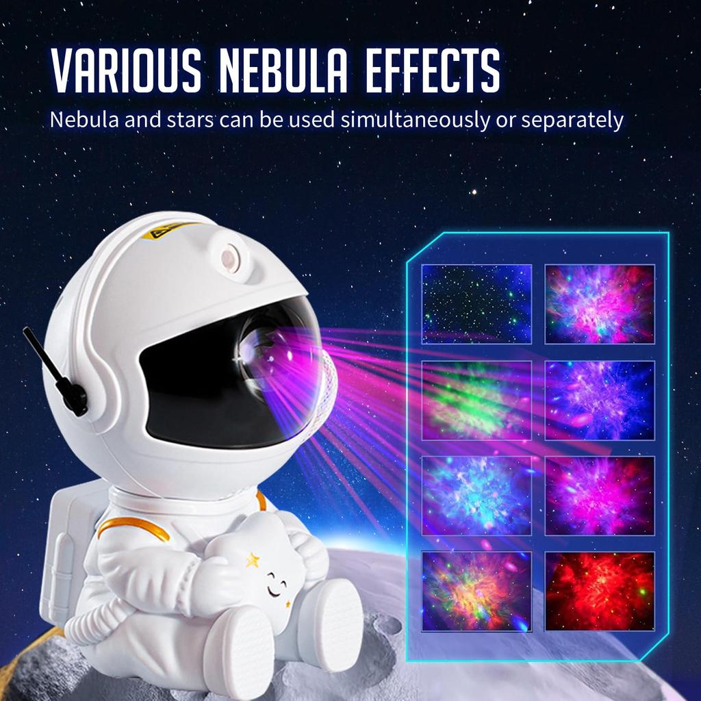 FLRYBRG Astronaut Galaxy Projector, Star Projector Galaxy Night Light - Astronaut Light Projector, Starry Sky Nebula Ceiling LED Lamp, with Remote