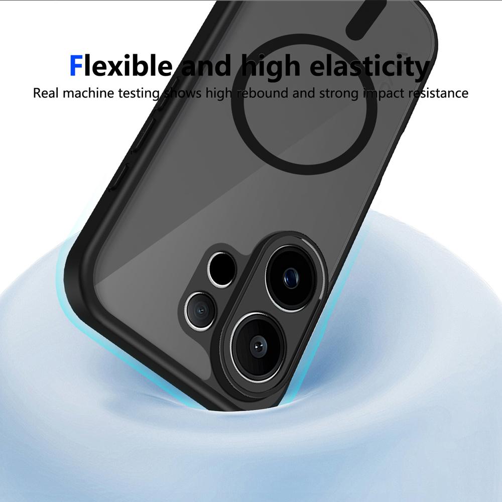 KEYSION Magnetic Phone Case for VIVO V60 Soft Silicone+PC Matte Translucent Clear Shockproof Back Cover for VIVO V60 5G