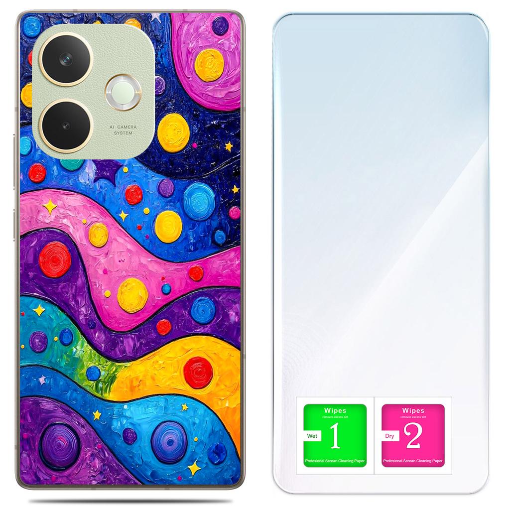 Etui Do Oppo A5 Pro Obudowa Foto Case Plecki Grafika Fale + Szkło 9H