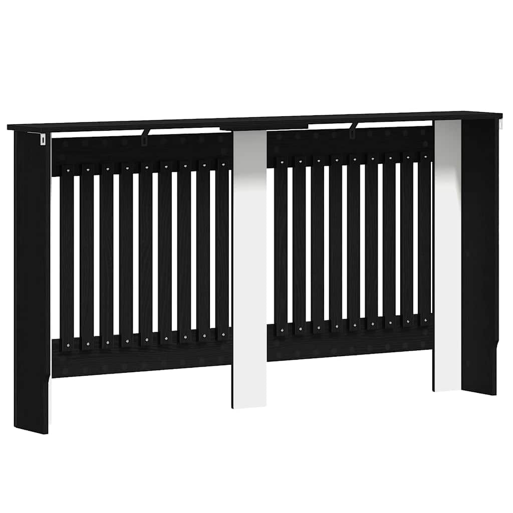 Radiator Cover Black Oak Effect 152 x 19 x 81.5 cm