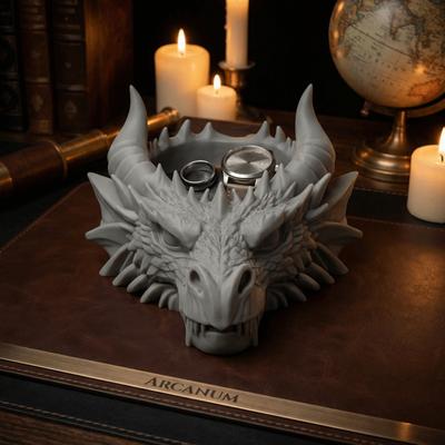 3D Print Dragon Head Storage Tray Multi Functional Home Decorations Jewelry Display Holder Desktop
