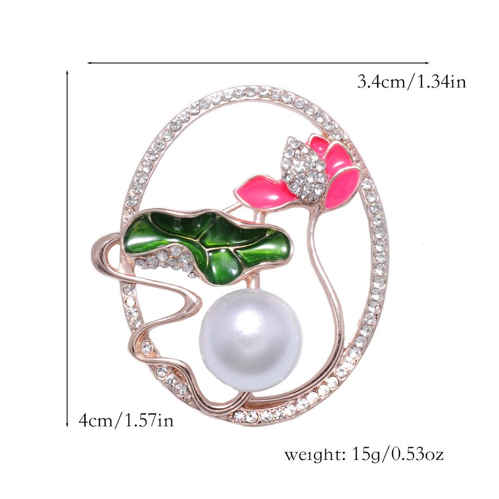 Lotus Pond Moonlight Delicate Lotus Flower Brooch Elegant Attitude Traditional Chinese Style Scarf Pin