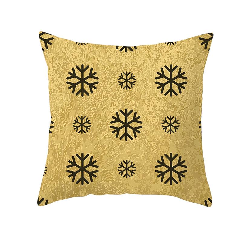 

Golden Christmas Peach Velvet Cushion Cover New Digital Printed Square Cushion Cover Cushion Cover 45 * 45Cm (without pillow core)
