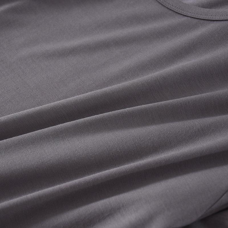 Pijama de verano para hombre, de modal, de manga corta, para uso doméstico, fino, de cuello redondo, informal, adecuado para uso diario, conjunto de pijama de talla grande.