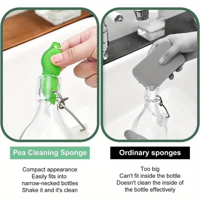 5/3/1PCS Reusable Edamame Cleaning Sponge Brush Pea Brush Scrub Cup Artifact Cleaning Sponge Wipe Bottle