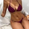 Hot-Selling Women's Sexy Solid Color Bikini with Thin Straps