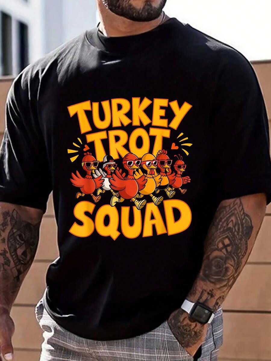 

2026 Thanksgiving Turkey Run T-shirt, Unisex Summer Fashion T-shirt XXXL
