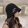 Bucket hat women's autumn and winter fashion versatile basin hat lamb wool suitable for round face bucket hat shows small face