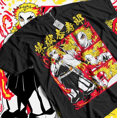 Kyojuro Rengoku T-Shirt Kimetsu No Yaiba Anime Demon Slayer Gift Shirt All Size Unisex T-Shirt
