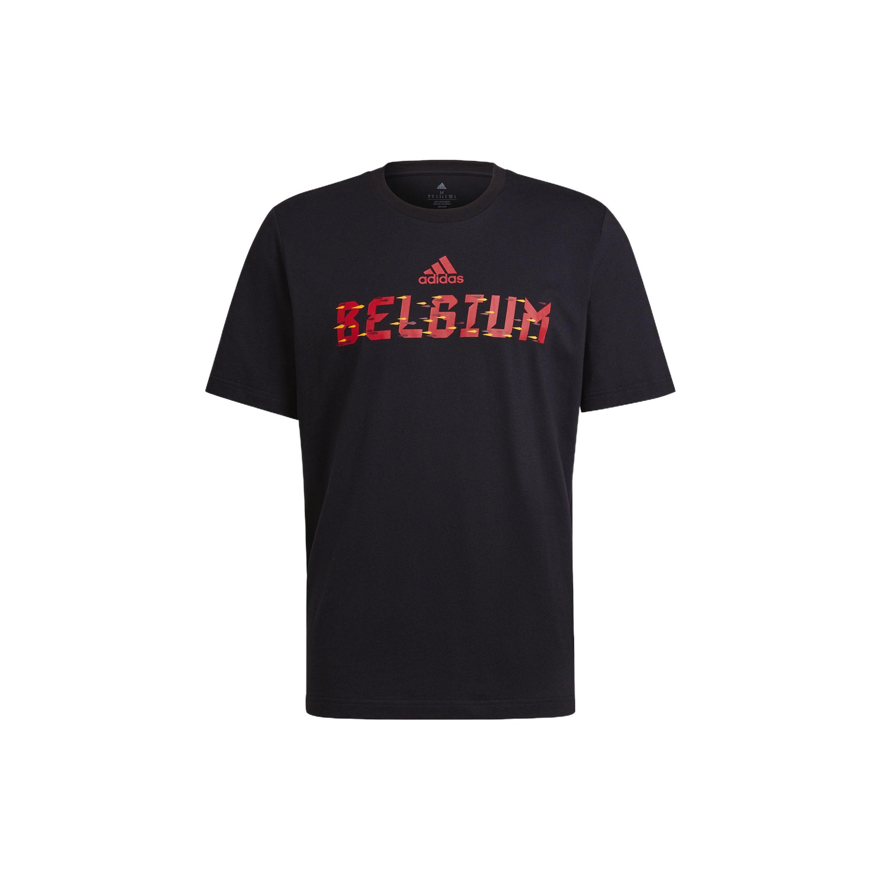 adidas FIFA World Cup 2022 Belgium T-shirt  Black Red  Men s HD6359 XL
