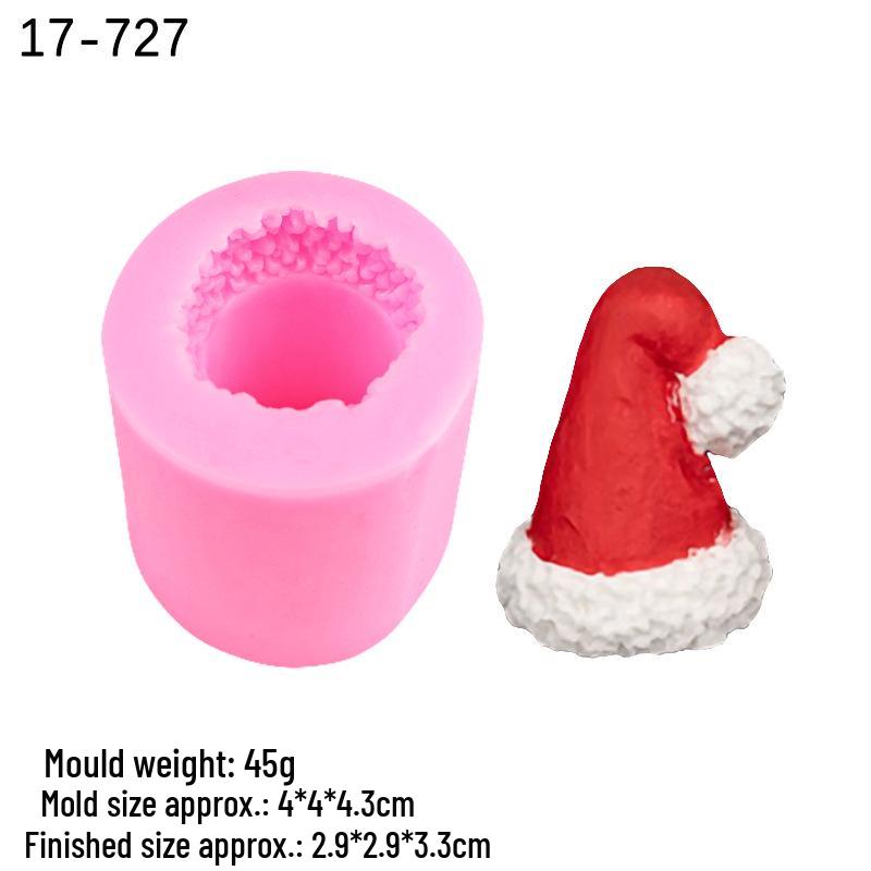 3D Christmas Hat Shape Silicone Mold for Fondant, Epoxy, Clay, DIY Candles