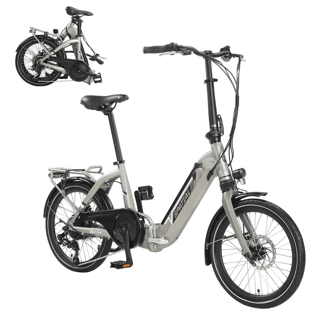 SPATIAL 2001 City Folding Electric Bicycle 250W Motor 36V10.4AH Battery 20 Inch Fat TiresE-Bike With TowSeat Multi Terrain Electric Bike