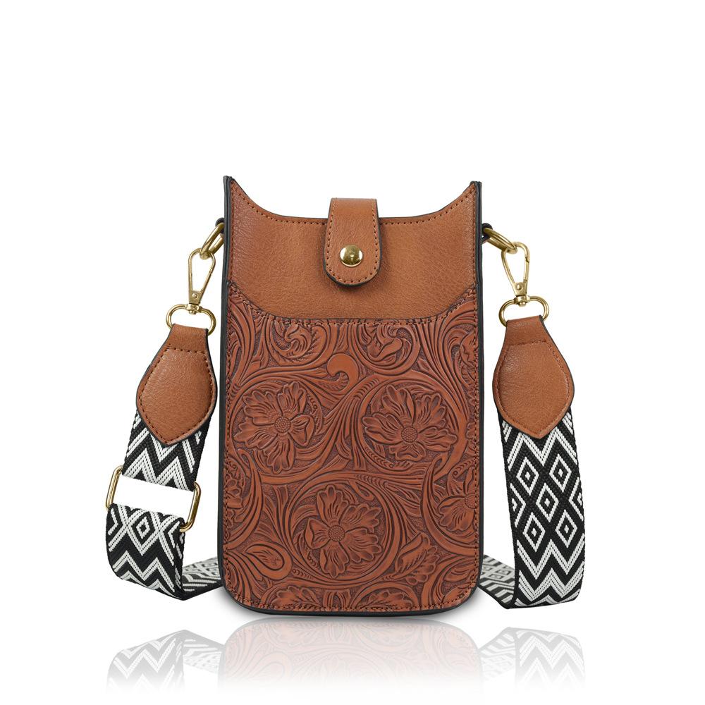 

Модная узорчатая вертикальная сумка для мобильного телефона, женская сумка через плечо, высококлассная сумка на одно плечо, сумка для ID 20*4*11.5cm коричневый