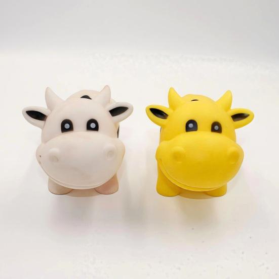 Squeaky Cow Squeeze Toy with Realistic Sound Soft TPR Fidget for Stress Relief & Pranks Cute Farm Animal-Shaped Decompression Gadget for Kids Adults