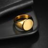 2025 trendy men's titanium steel ring - round cast oversized finger ring - signet ring