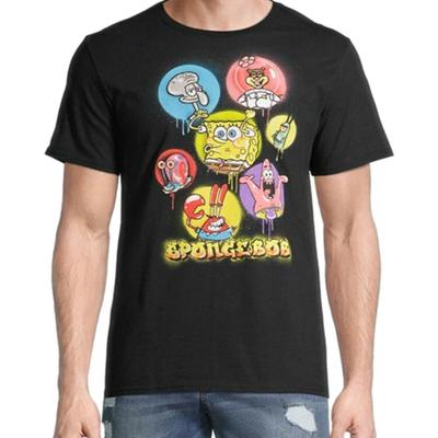 SpongeBob SquarePants Character Group Shot Men's Graphic T-shirt Tee NEW