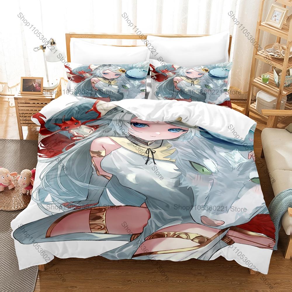 Gourmet Isekai Manga Tondemo Skill De Isekai Hourou Meshi Art Print Bedding Set 3in1 1 Duvet Cover 2 Pillowcases Soft Household