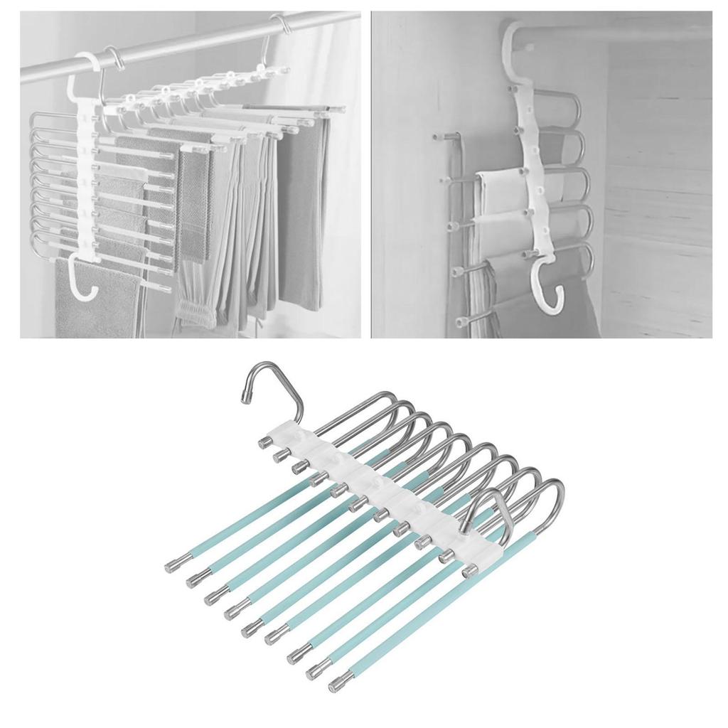 Multi Layer Folding Pants Hangers Slack Wardrobe Travel Hotel Hanging Rack 