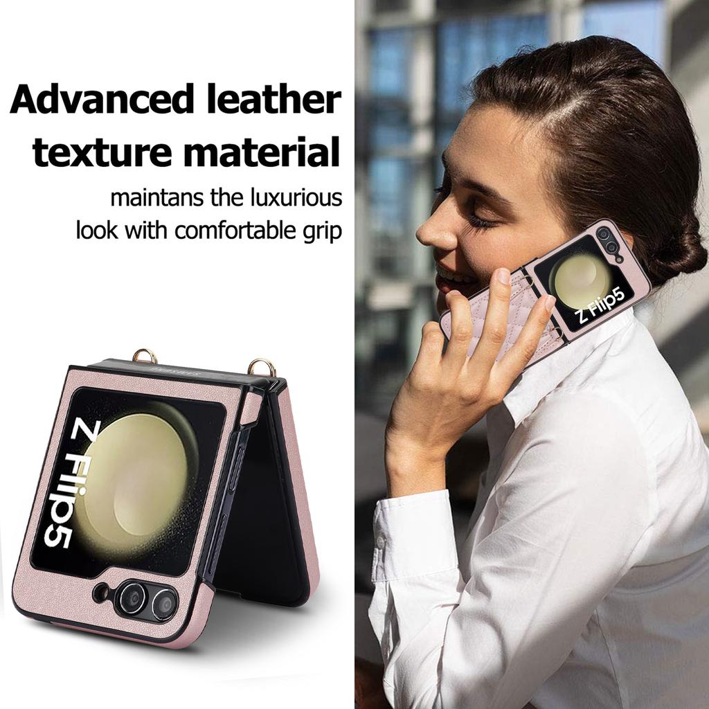 Handheld Seidenschal Armband Armband Kette Ledertasche für Samsung Galaxy Z Flip 6 5 4 3 5G Z Flip6 Z Flip5 Z Flip4 Z Flip3 Lanyard Schutzhülle