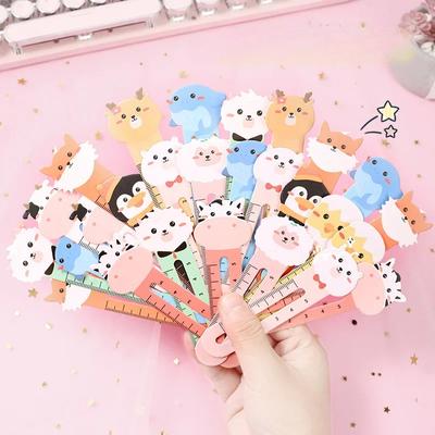 50 pz/borsa simpatici segnalibri animali carta righello per bambini festa di compleanno favore aula premio ritorno a scuola cancelleria bambini gif