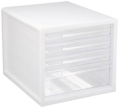 A4 Letter Case, 4 Tiers (3 Shallow + 1 Deep), White, A4E-04W