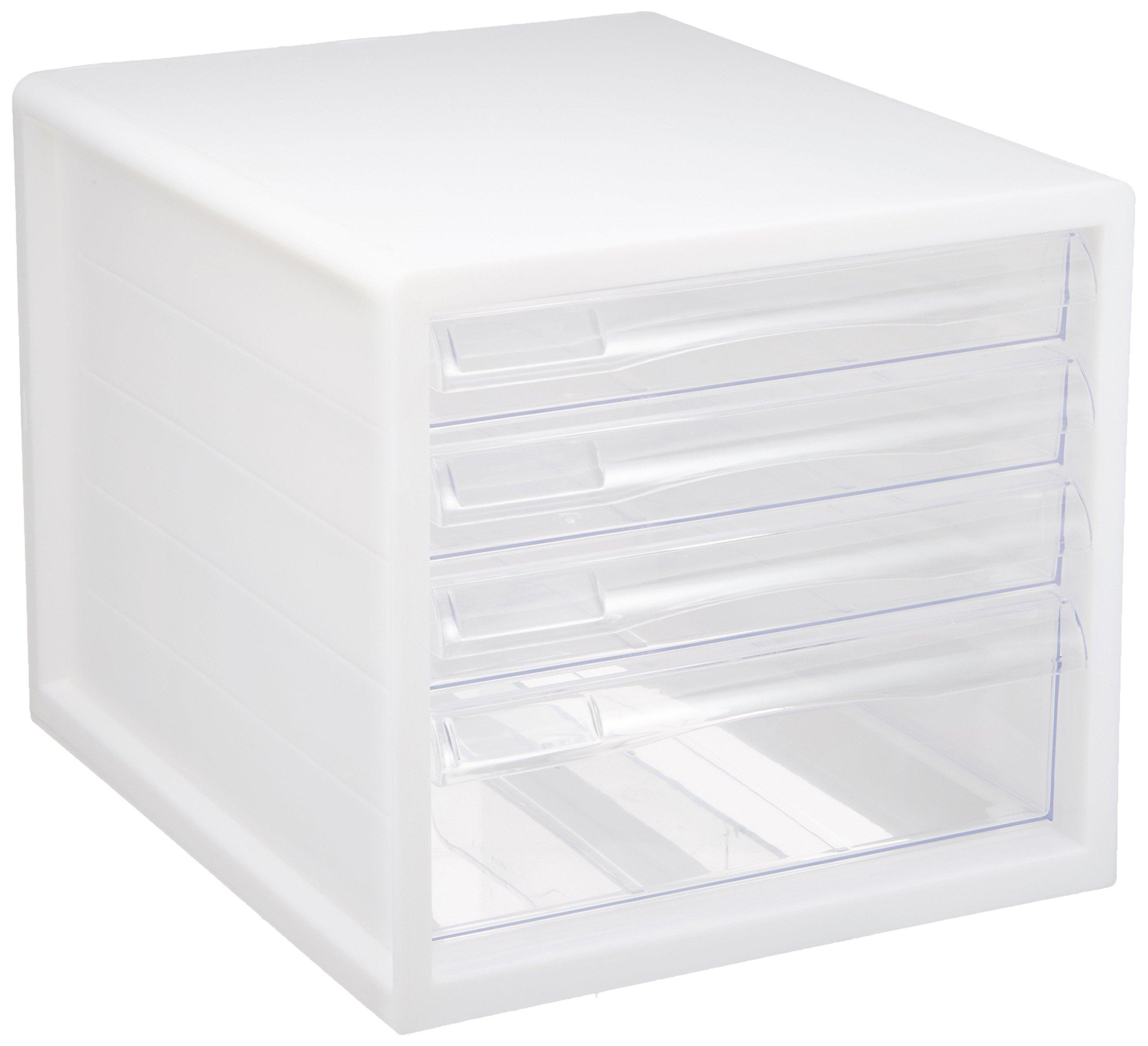 Накабаяси А4 Лоток для писем, 4 яруса (3 мелких + 1 глубокий), Белый, A4E-04W