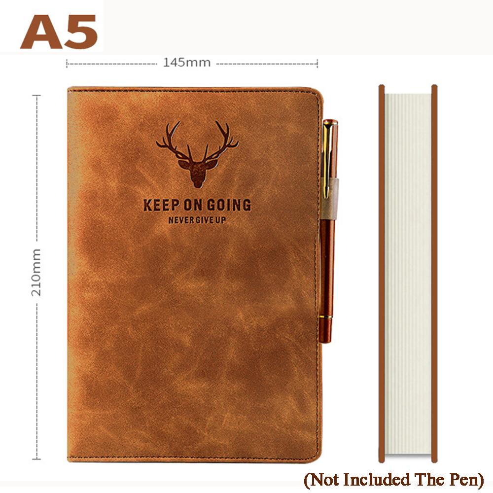 

Thick College Office School A5 Journal Notebook Diary Notebook Leather Schedule Book 2021 Notepad коричневий