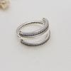 925 Sterling Silver Pan Ring New Flip Ring With Double Row Crystal Cz Ring For Women Wedding Party Gift Fashion Jewelry