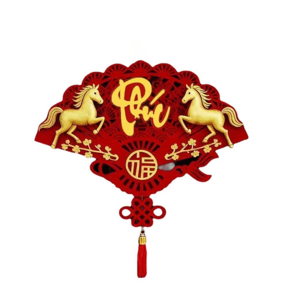 Chinesischer Stil Vietnamesischer Neujahrsanhänger Segen Rot Vietnam Glücksbringer Verdickt mit Quaste Fu Zeichen Anhänger