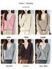 100% Wool Color Block V-Neck Women's Two-Piece Knit Cardigan Sweater - Autumn/Winter 2026