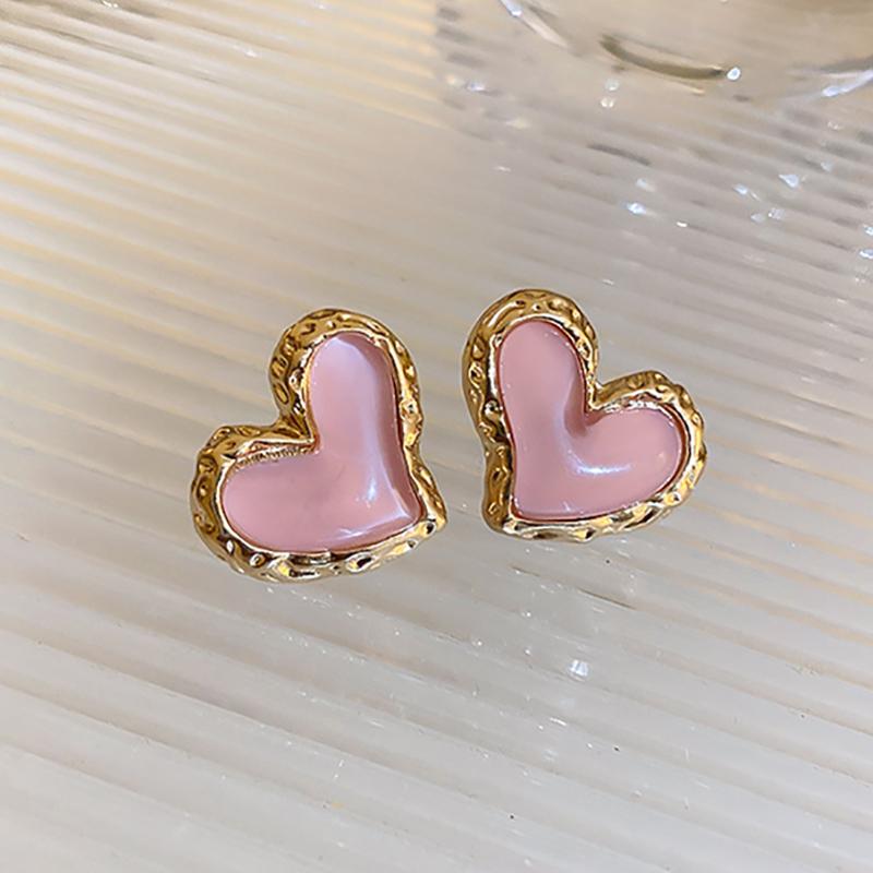 

Foxanry предотвратить аллергию розовое сердце любовь геометрические серьги для женщин и девочек модные милые милые юбилейные вечерние ювелирные аксессуары подарки 8mm золотой