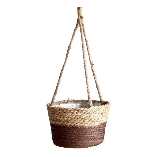 

Flowerpot Cotton Rope Hanging Flower Basket Sturdy Handwoven Planter Rustic Charm Plant Holder Orchid Growing Pot кавовий