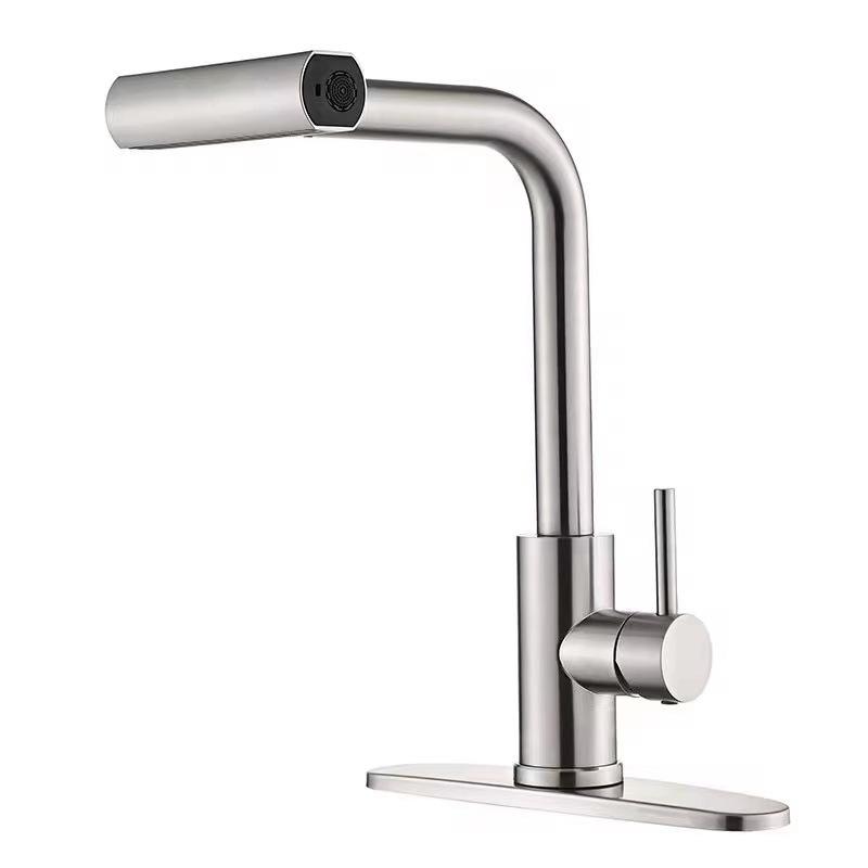 Feiyu Multi-Functional Splash-Proof Kitchen Faucet with Hot/Cold Settings and Retractable Pull-Out Head Pipe