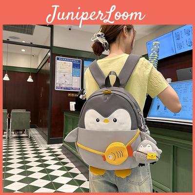 Penguin Cartoon Backpack For Teens And Adults With Durable Nylon And Spacious Design For Daily Commuting